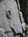 Padding up the exposed finish of ‘Elegy’, E2 5c, at the Roaches, Staffordshire.