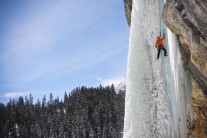 Me on the first ascent of Kraftwerk Wi6-