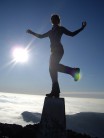 Polly at the top of Cadder Idris with a great cloud inversion