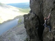 Luke on the starting sequence of 'The Shining Path' E5 6b*** - Dow Crag