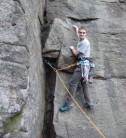 The bottom of Hollybush Crack with me (Tony Mustow) starting the lead :D.