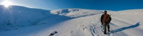 Panoramic of John Tebay approaching High Pike Lake District