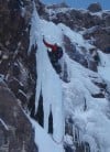 Andy leading the lower pitch of Salmon Leap, Liathach, Torridon.