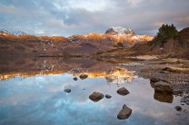 Sun sets on Loch Maree and the Slioch
