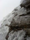Wet rock, mist and thawing ice, the Collie Exit
