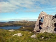Bouldering at Loch Tollaidh.