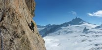 High above the Vallee Blanche