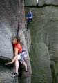 Meilee enjoying the exposure of the classic Valkyrie (VS 4c) at the Roaches