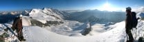 Panorama from the top of Allalinhorn, Switzerland.