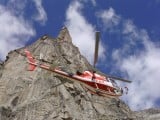 Chopper swoops in below Aiguille Didona