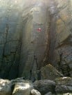 Inner Hebrides adventure: Ellis on first ascent of Squall Wall, E3 5c.
