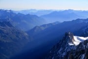 Midi and Chamonix Valley from Mt. Blanc