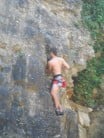 tricky 6a sport climb in Normandy