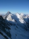 Obergabelhorn and Matterhorn from Zinal Rothorn