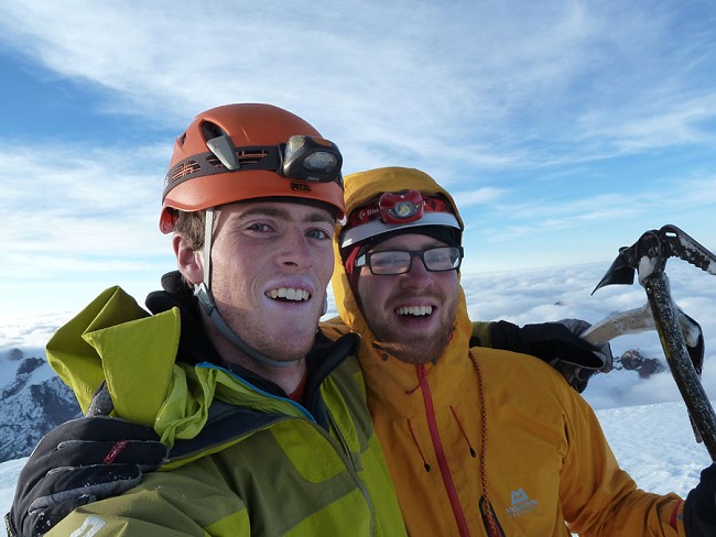 Hamish Dunn (left) and Tom Ripley on the summit of Chichicapac  © Tom Ripley / Hamish Dunn