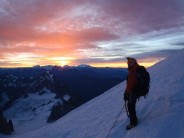 Sunrise near the top of Mont Blanc