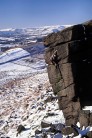 Stu soloing the File on Higgar Tor, before finding out the downclimb was covered in ice!
