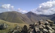 Kirk Fell and Great Gable from Yewbarrow summit.