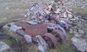 Aeroplane wreckage on the summit of Great Carrs