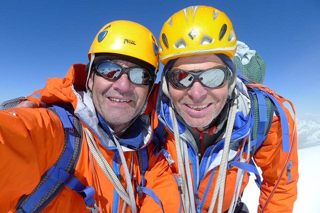 Paul Ramsden (left) and Mick Fowler on the summit of Shiva  © Fowler/Ramsden Collection