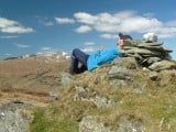 MacAoidh relaxing at the summit of The Stob.