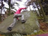 Stepping onto the boulder (hands not required)