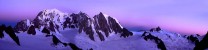 Early  morning panorama from Mont Blanc to the Aiguille du Midi (3 slides).