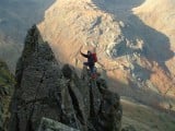 Ian Mateer on Pinnacle Ridge St Sundays Crag grade III scramble