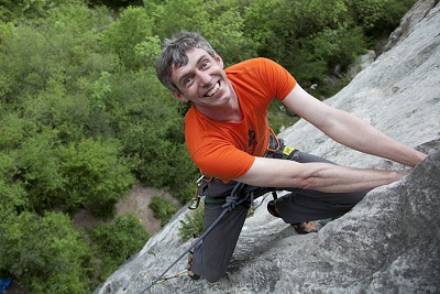 Alan James climbing at Aliiat in the Ariege  © Jack Geldard