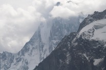 Les Grandes Jorasses with some of the Aiguille de la Rebublique in the foreground