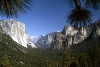 El Cap,the Cathedrals, Sentinal and Half Dome, Yosemite Valley.