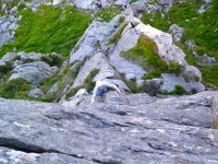 Colin on the lower section of pitch 2