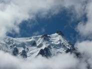Aguille du Midi puts in an appearance through the clouds from Grand Balcon Nord