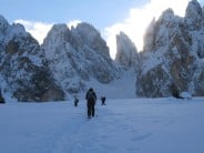 Ski touring beneath Sassolungo, Cinque Dita and Sassopiatto