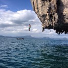 Taking the plunge at Poda Island, Thailand