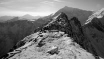Late in the day,  Crib Goch and Snowdon