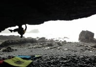 Working on the Hartland roof project. Hard crack climbing in Devon finally!