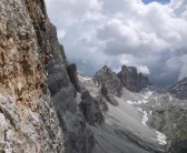 Rich racing the storm on the Lacedelli Route on Cima Scotoni