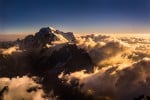 Mont Blanc at sunset from the Aiguille Verte summit