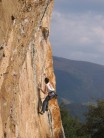 Me on a 7a+ in the Ferentillo area