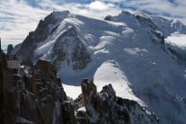 Massif of Mont Blanc from Aiguille du Midi.