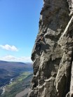 Chris Fisher on-sighting the classic Alpine Ringlet on Raven Crag