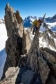 Taking the 'super direct' line on the Aiguille d'Entreves Traverse