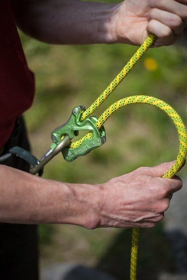 Belaying - clicked down  © UKC Gear