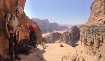 Descending Jebel Rum in Wadi Rum
