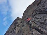Matt starting out on the first pitch of an early season ascent of Botterill's Slab