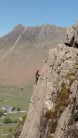 Dan leading Serendipity with Pike of Stickle in the background.