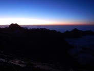 5 AM. The dawn above a sea of clouds