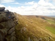 Andy enjoying the lonely finish of The Ivory Tower, Kinder South