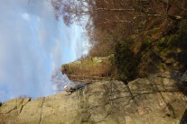 Andy on Blizzard Ridge and Masaki on Croton Oil on a nice December day at Rivelin